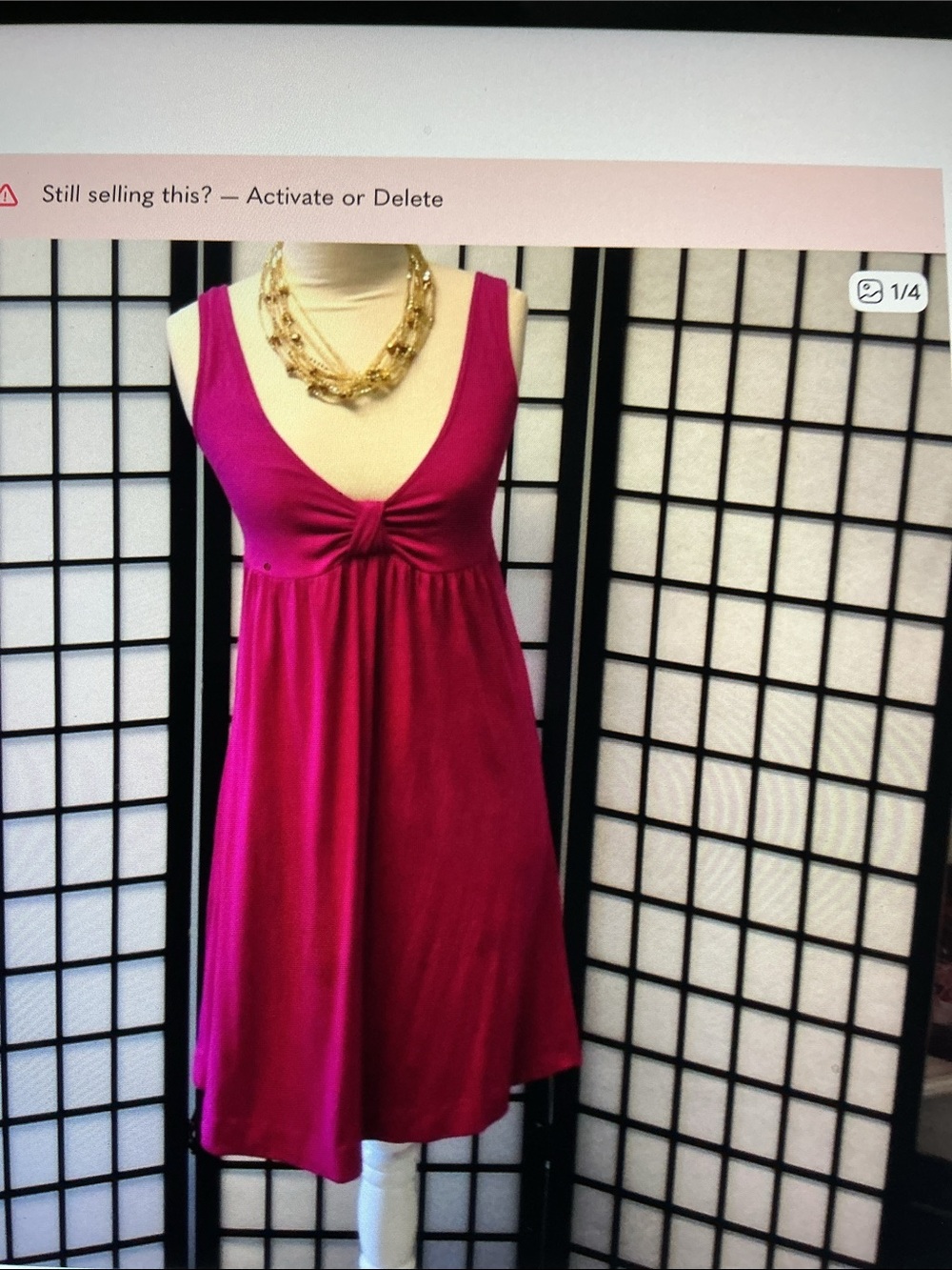 Carole Little Fuchsia Sleeveless Empire Waist Dress third picture best color